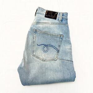 R13 Deacon Skate Portsmouth with Simple Slit Bottom Denim Jeans Size 32 Italy